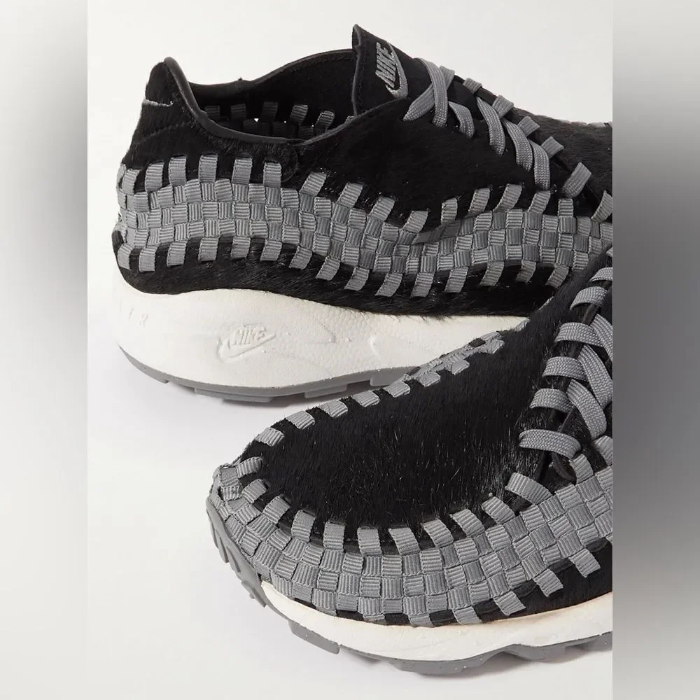 Nike | Air Footscape grosgrain-trimmed calf hair sneakers